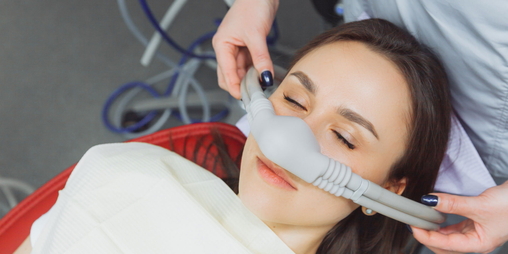nitrous oxide being used for dental patient